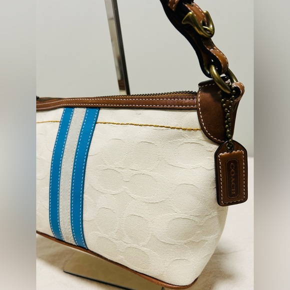 COACH Y2K Signature C Jacquard w/Leather Trim Demi Shoulder Bag - Picture 6 of 12